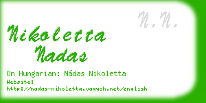 nikoletta nadas business card