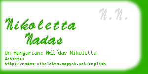 nikoletta nadas business card